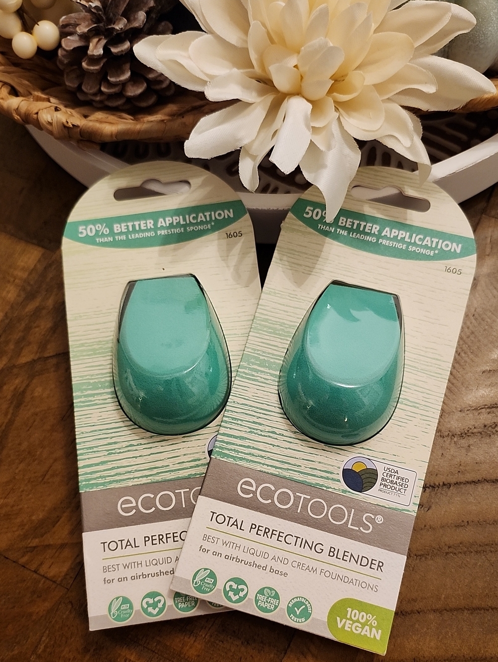 ecotools Teal Total Perfecting Blender Makeup Sponges (2 Pack)